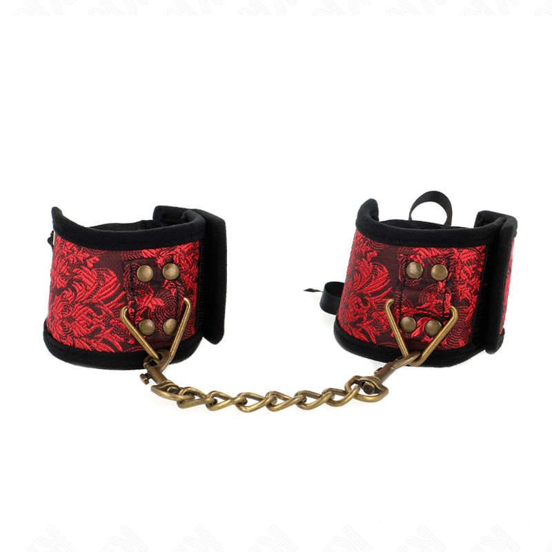 KINK - MUÑEQUERAS DISEÑO ESCÁNDALO ROJO-NEGRO DETALLE LAZO 24.5 CM X 6.5 CM KINK WRIST RESTRAINT