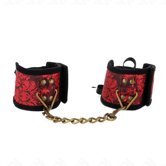 KINK - MUÑEQUERAS DISEÑO ESCÁNDALO ROJO-NEGRO DETALLE LAZO 24.5 CM X 6.5 CM KINK WRIST RESTRAINT