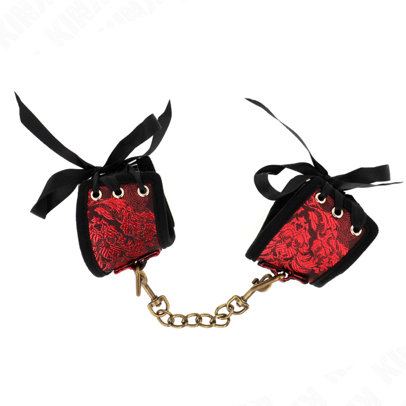 KINK - MUÑEQUERAS DISEÑO ESCÁNDALO ROJO-NEGRO DETALLE LAZO 24.5 CM X 6.5 CM KINK WRIST RESTRAINT