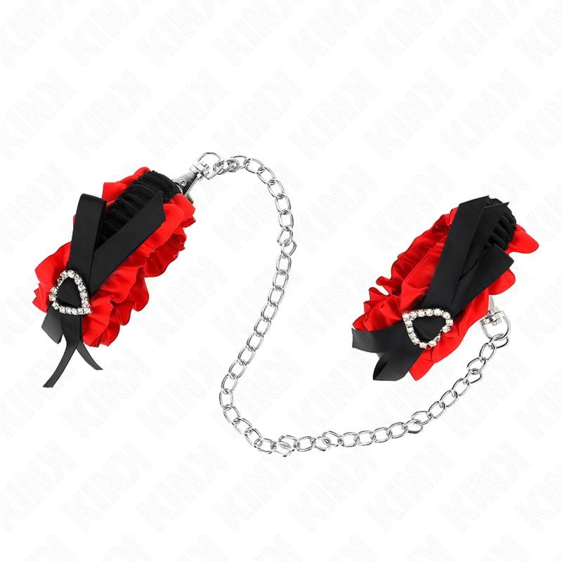 KINK - MUÑEQUERAS ELÁSTICAS DE ENCAJE CON DETALLE CORAZÓN ROJO AJUSTABLE 22-35 CM KINK WRIST RESTRAINT