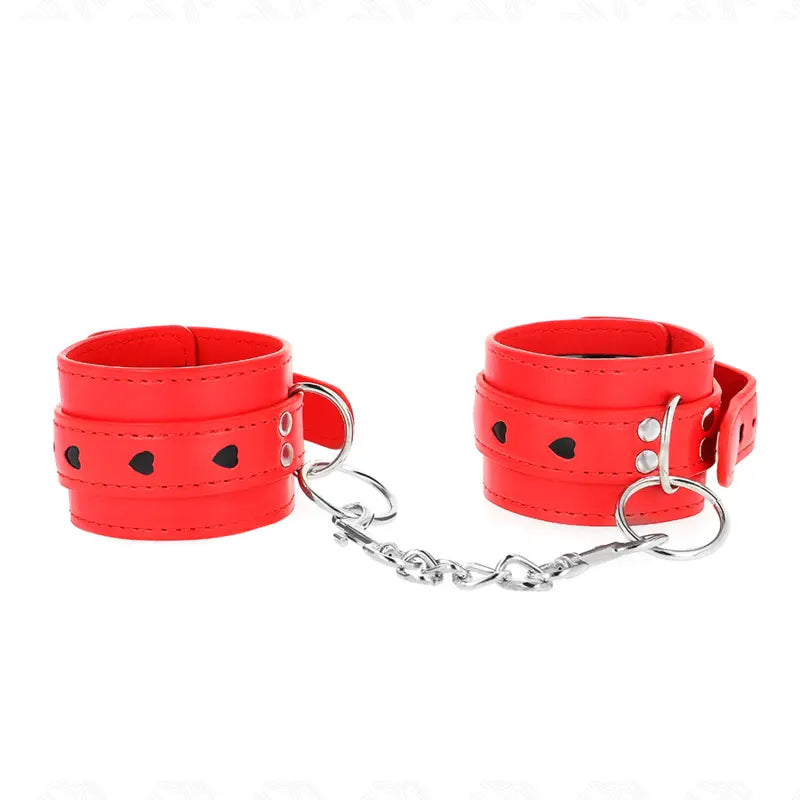 KINK - MUÑEQUERAS ROJO CON INCRUSTACIÓN DE CORAZÓN NEGRO AJUSTABLE 21-28 CM X 5.5 CM KINK WRIST RESTRAINT