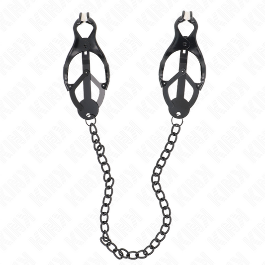 KINK - PINZAS PARA PEZONES ESTILO JAPONÉS CON CADENA NEGRO 30 CM KINK NIPPLE GRIP