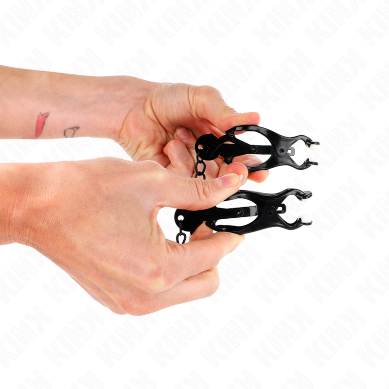 KINK - PINZAS PARA PEZONES ESTILO JAPONÉS CON CADENA NEGRO 30 CM KINK NIPPLE GRIP