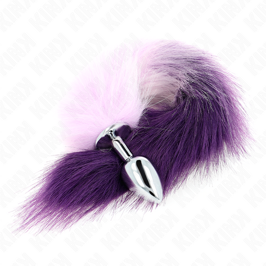 KINK - PLUG ANAL TALLA S 7 X 3 CM CON COLA SINTÉTICA 40 CM VIOLETA KINK PLEASURE PLUGS