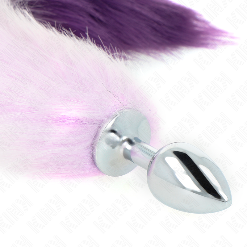 KINK - PLUG ANAL TALLA S 7 X 3 CM CON COLA SINTÉTICA 40 CM VIOLETA KINK PLEASURE PLUGS