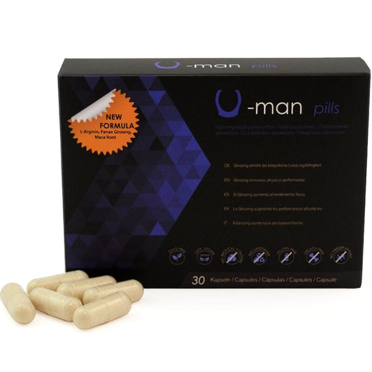 500 COSMETICS - U-MAN AUMENTO TAMAÑO PENE Y POTENCIA SEXUAL - 30 CÁPSULAS 500COSMETICS