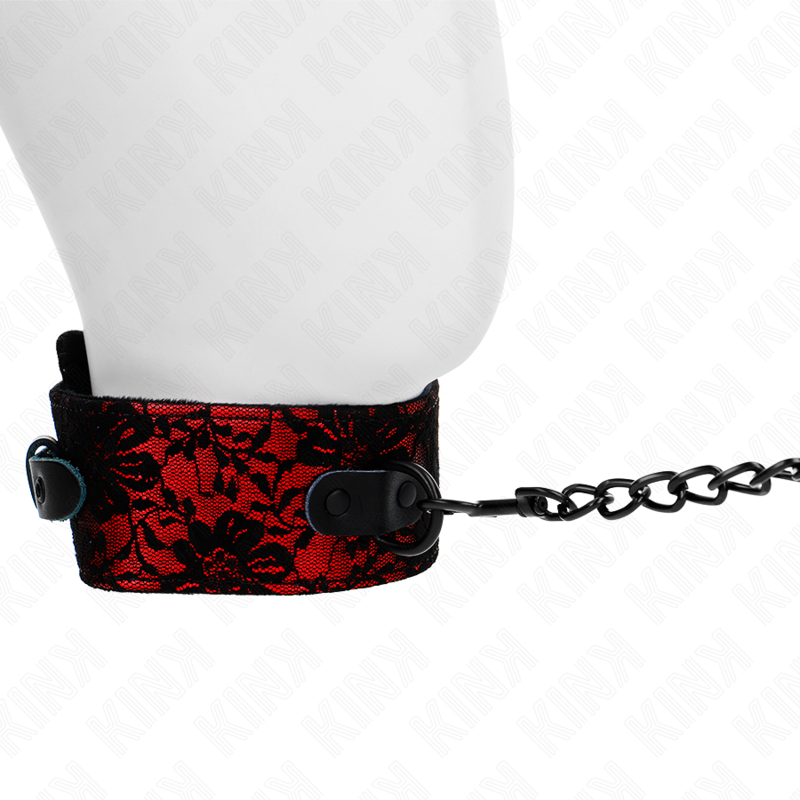 KINK - COLLAR CON CORREA 105 CM DE ENCAJE CON CINTURÓN DE CUERO REAL 44 X 5.5 CM KINK COLLAR & GAG