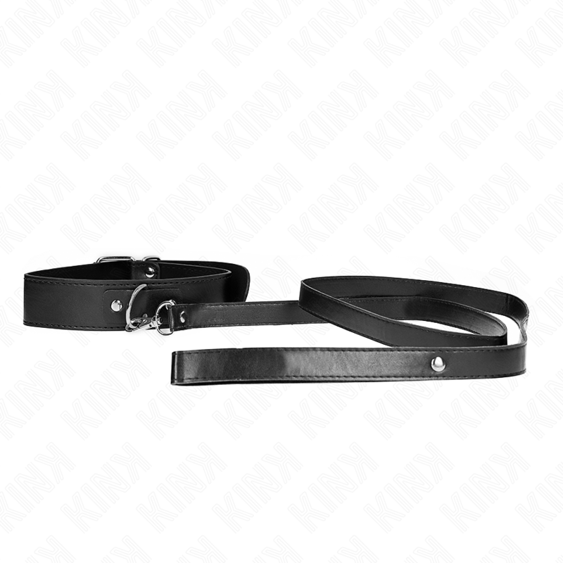 KINK - COLLAR CON CORREA 116 CM FINO NEGRO AJUSTABLE 32-50 CM X 8 CM KINK COLLAR & GAG