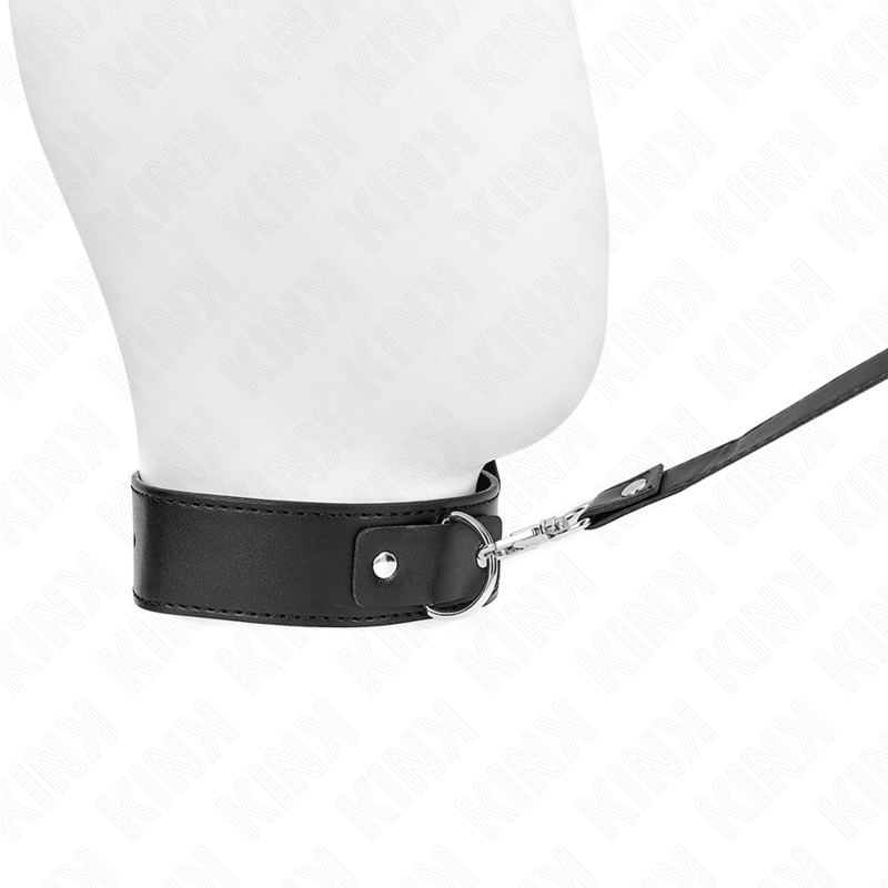 KINK - COLLAR CON CORREA 116 CM FINO NEGRO AJUSTABLE 32-50 CM X 8 CM KINK COLLAR & GAG