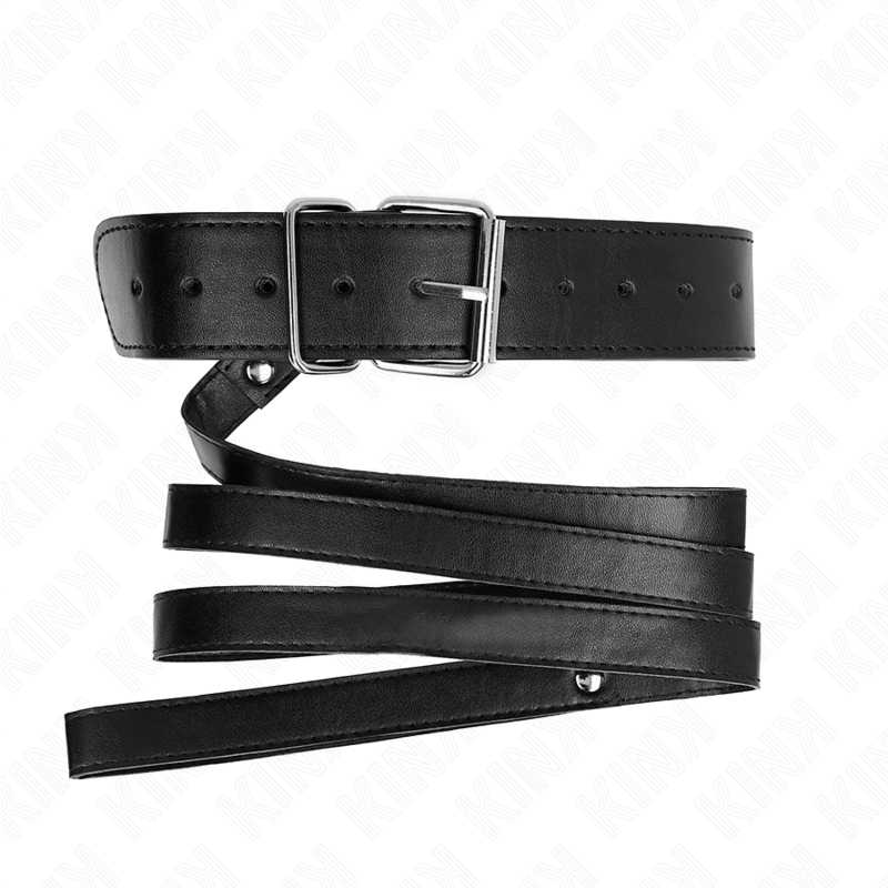 KINK - COLLAR CON CORREA 116 CM FINO NEGRO AJUSTABLE 32-50 CM X 8 CM KINK COLLAR & GAG