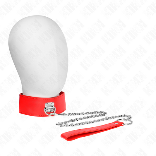 KINK - COLLAR CON CORREA 65 CM ANCHO ROJO AJUSTABLE 33.5-41 CM X 5 CM KINK COLLAR & GAG
