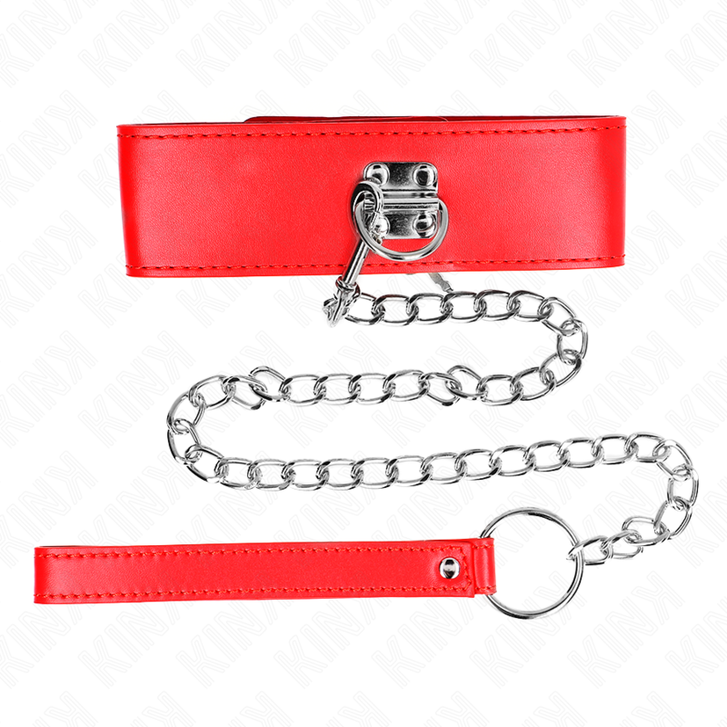 KINK - COLLAR CON CORREA 65 CM ANCHO ROJO AJUSTABLE 33.5-41 CM X 5 CM KINK COLLAR & GAG