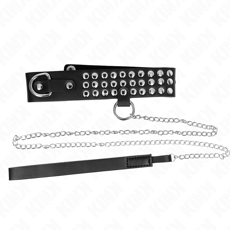 KINK - COLLAR CON CORREA 65 CM CON BRILLOS AJUSTABLE 37-42 CM X 5.3 CM KINK COLLAR & GAG