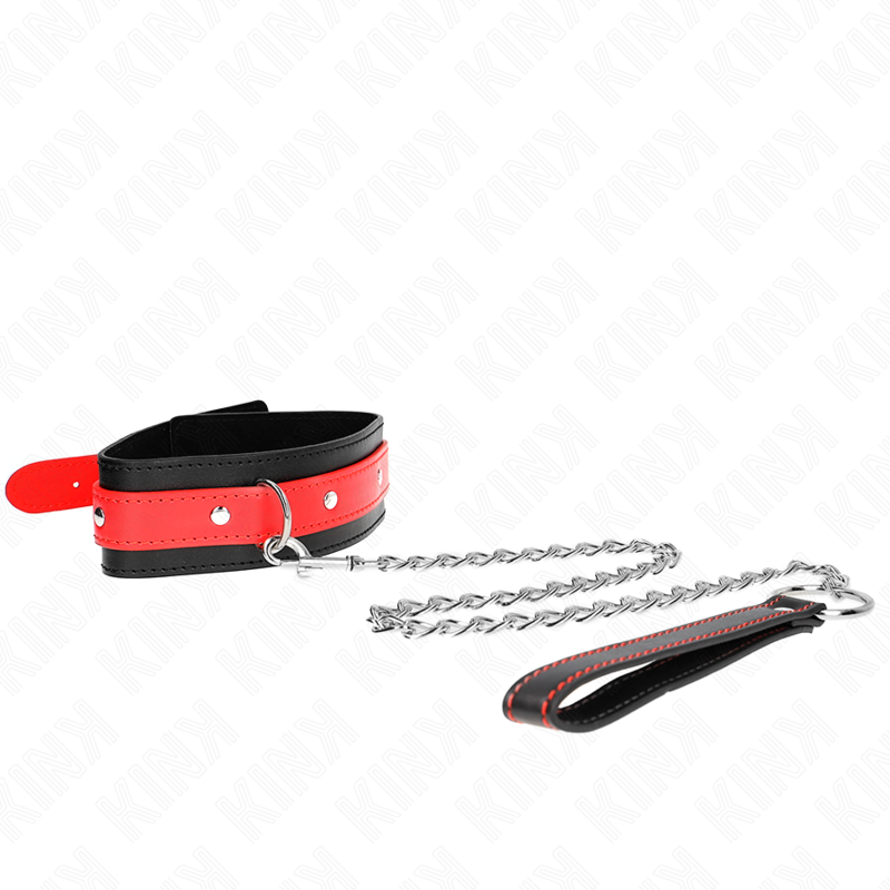 KINK - COLLAR CON CORREA 65 CM ROJO AJUSTABLE 36-43 CM X 5 CM KINK COLLAR & GAG