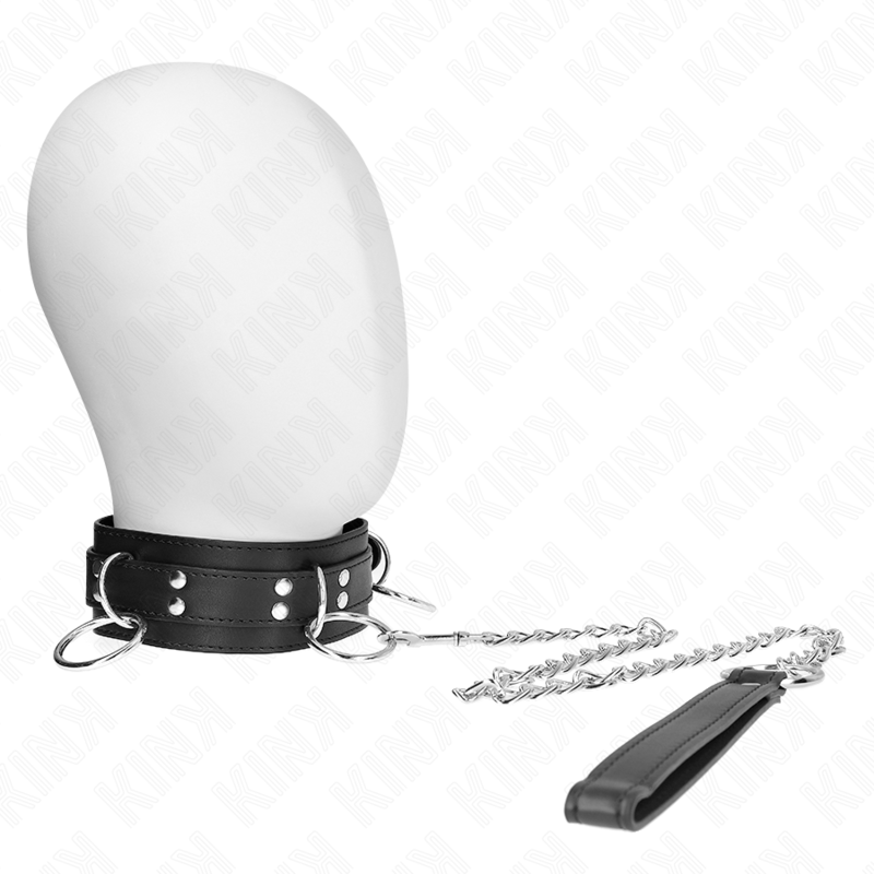 KINK - COLLAR CON CORREA 80 CM ESCLAVITUD 3 ANILLOS 53 X 5 CM KINK COLLAR & GAG