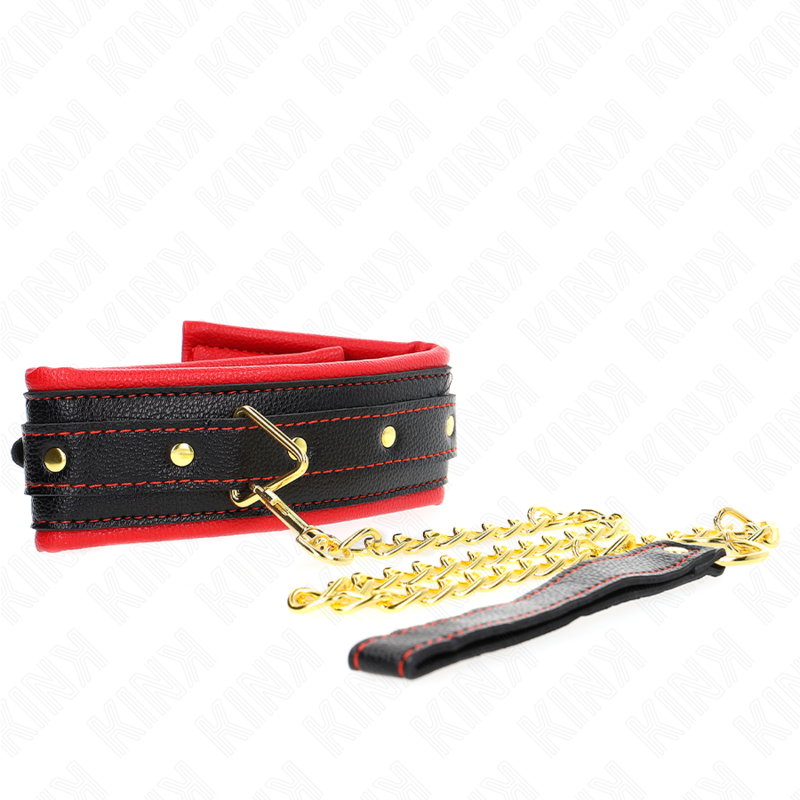 KINK - COLLAR CON CORREA ESPONJA IMITACIÓN CUERO MODELO 2 AJUSTABLE 37-54 CM X 3 CM KINK COLLAR & GAG