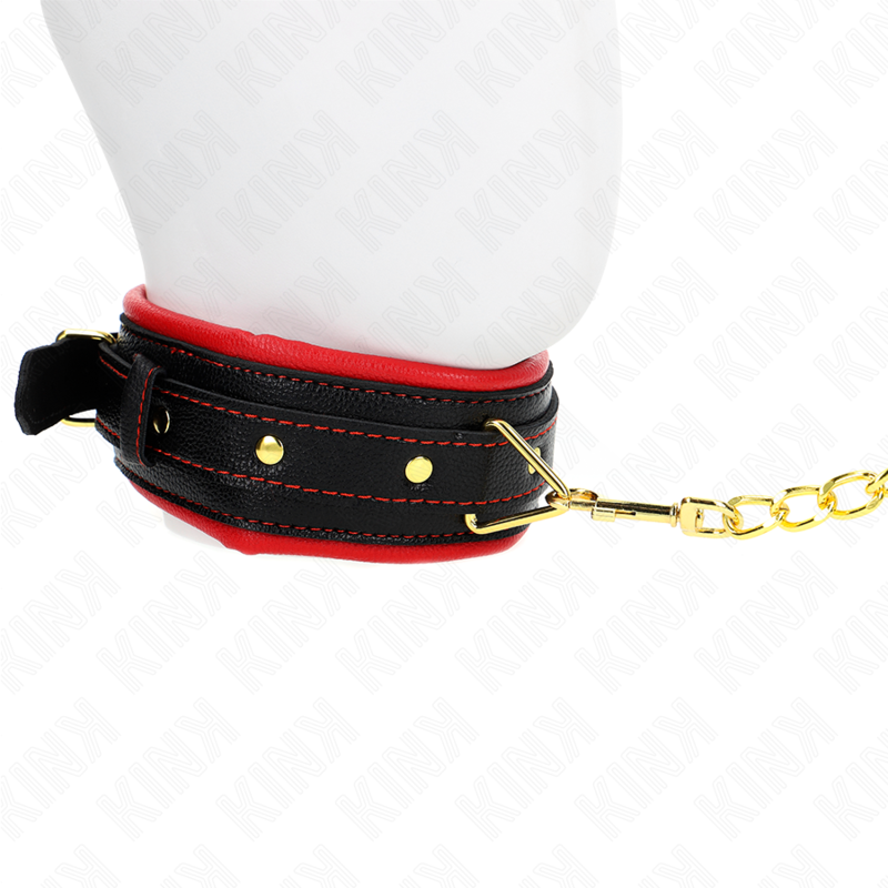 KINK - COLLAR CON CORREA ESPONJA IMITACIÓN CUERO MODELO 2 AJUSTABLE 37-54 CM X 3 CM KINK COLLAR & GAG