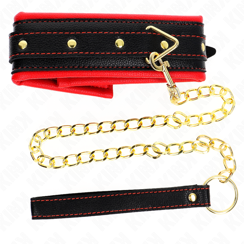 KINK - COLLAR CON CORREA ESPONJA IMITACIÓN CUERO MODELO 2 AJUSTABLE 37-54 CM X 3 CM KINK COLLAR & GAG