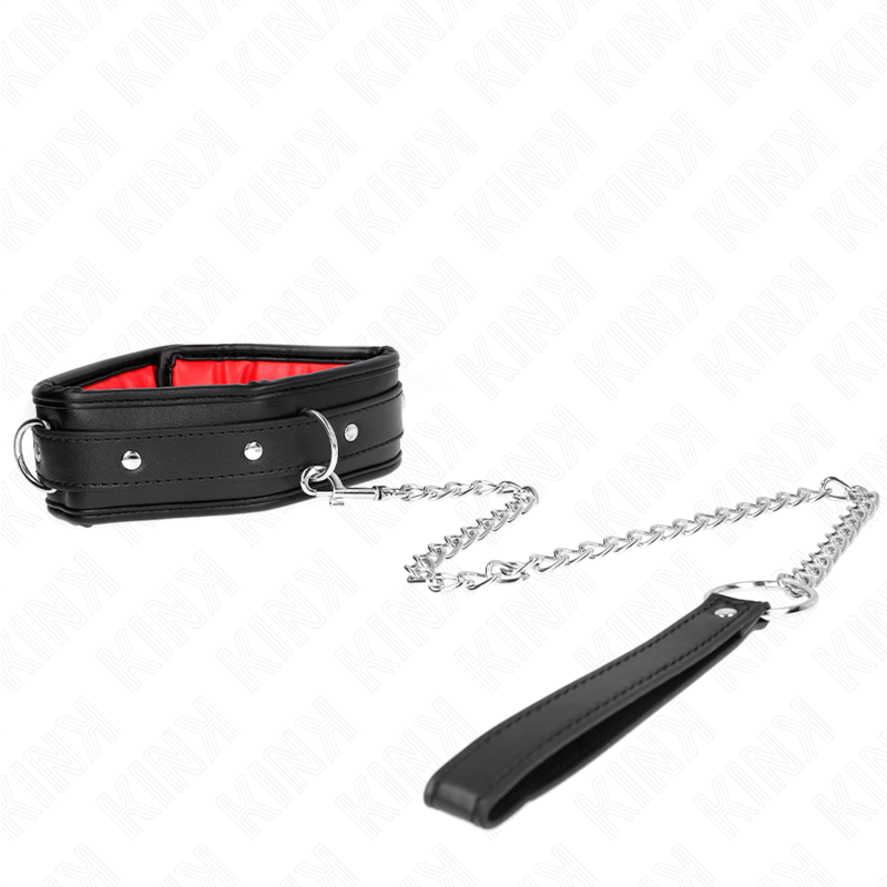 KINK - COLLAR CON CORREA ESPONJA IMITACIÓN CUERO MODELO 3 AJUSTABLE 37-54 CM X 3 CM KINK COLLAR & GAG