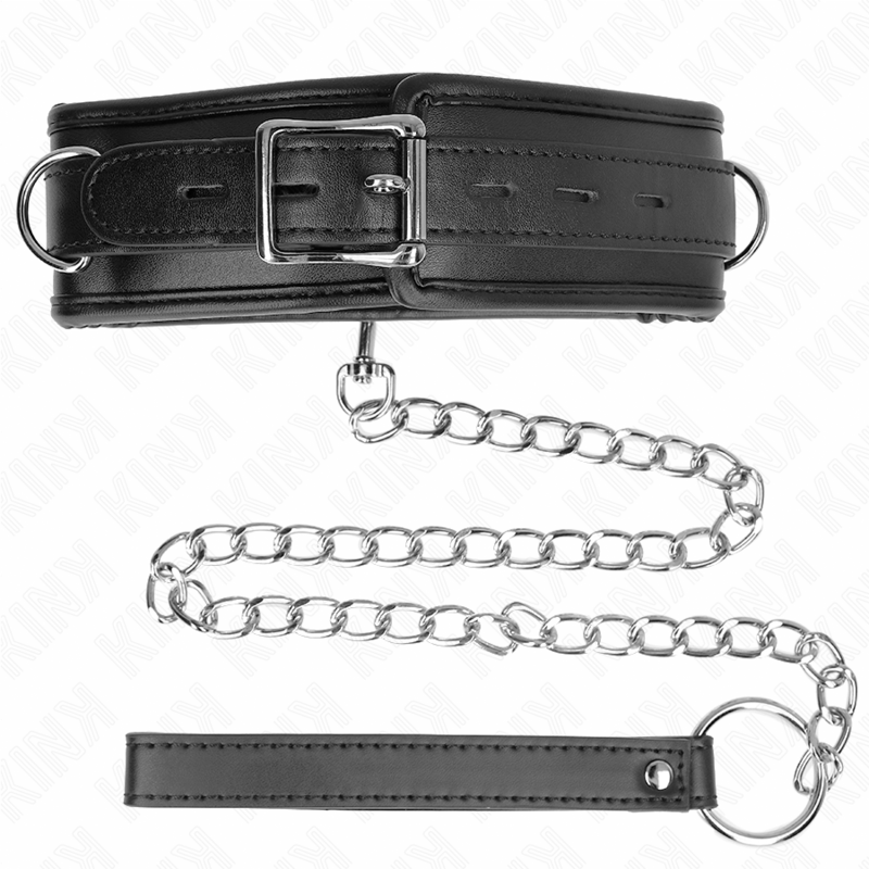 KINK - COLLAR CON CORREA ESPONJA IMITACIÓN CUERO MODELO 3 AJUSTABLE 37-54 CM X 3 CM KINK COLLAR & GAG