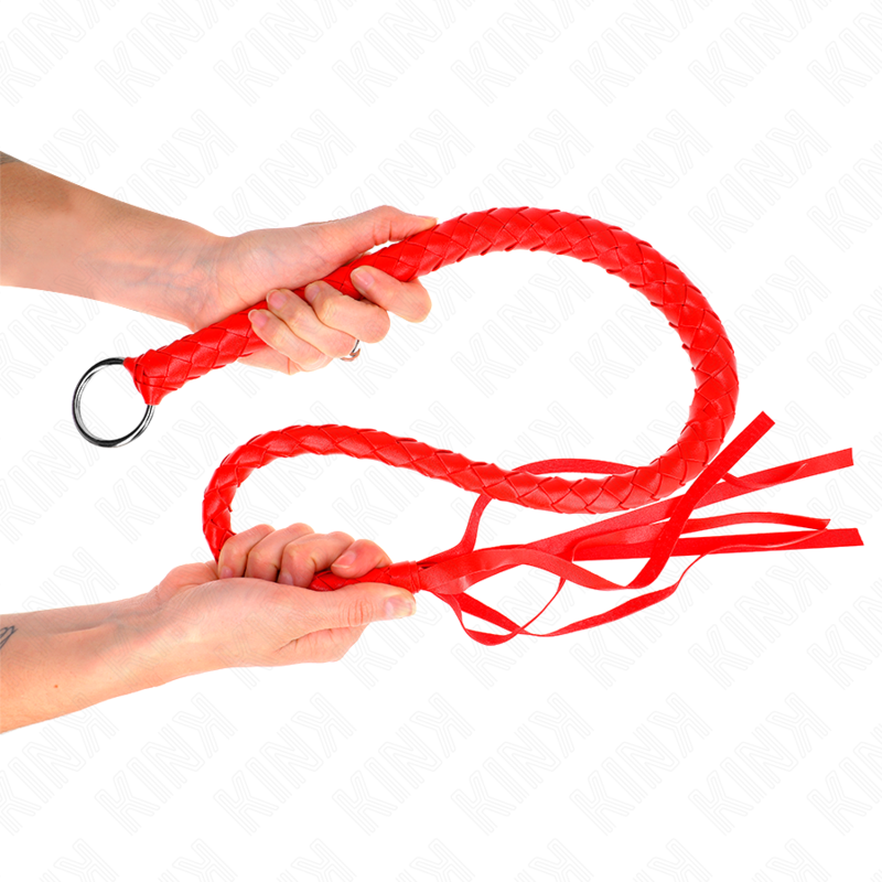 KINK - LÁTIGO DE SERPIENTE CON ANILLO DE MANO ROJO 65 CM KINK IMPACT & TOUCH