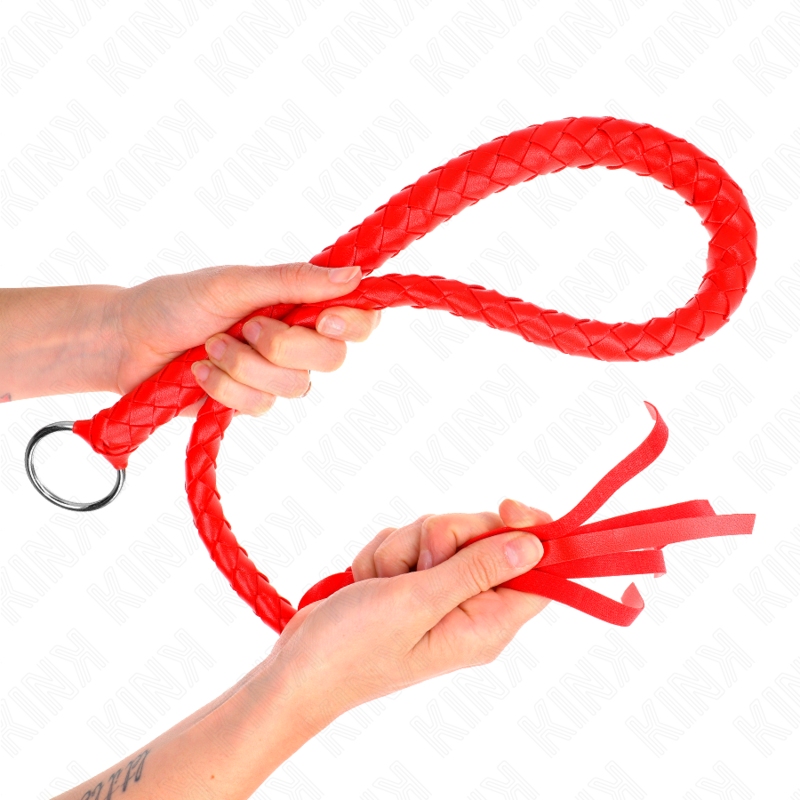KINK - LÁTIGO DE SERPIENTE CON ANILLO DE MANO ROJO 65 CM KINK IMPACT & TOUCH