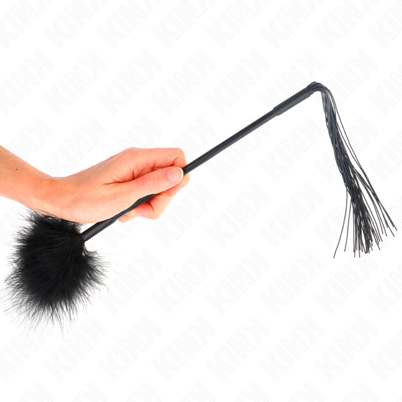 KINK - LÁTIGO DE SILICONA CON PLUMAS PARA COSQUILLAS 47 CM KINK IMPACT & TOUCH