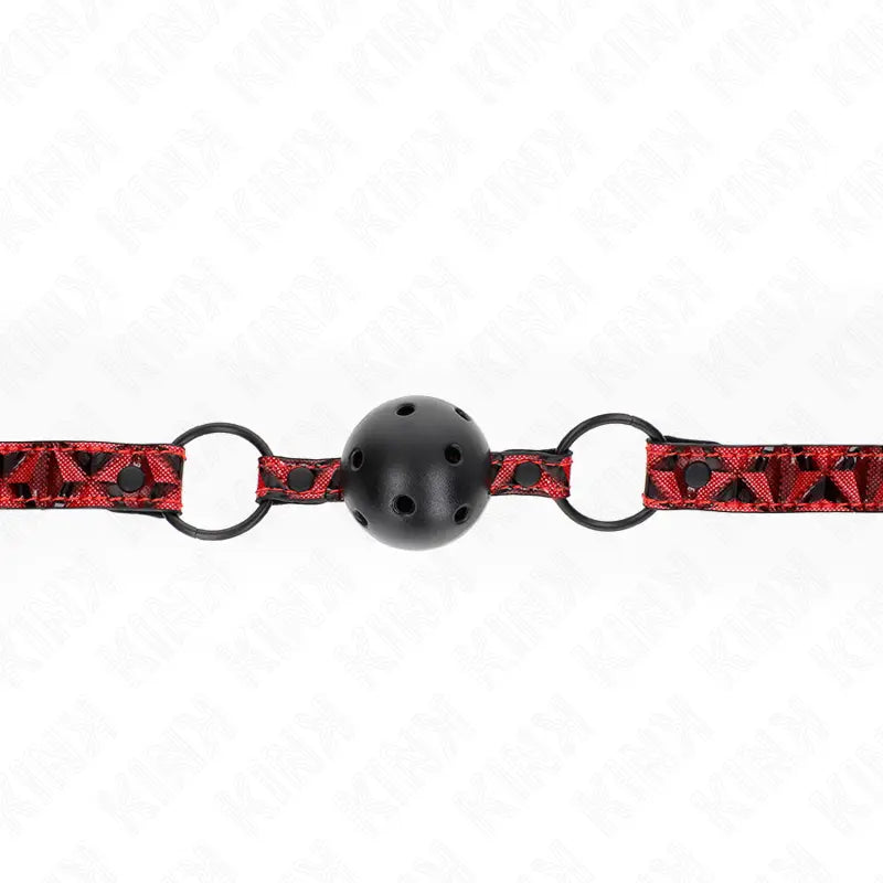 KINK - MORDAZA DE BOLA 4.5 CM CON PATRÓN DE DIAMANTE MODELO 2 64.5 CM AJUSTABLE 42- 60 CM KINK COLLAR & GAG