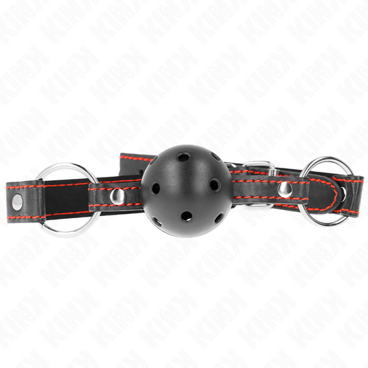 KINK - MORDAZA DE BOLA 4.5 CM NEGRA DURA HUECA MODELO 2 65 x 2.5 CM KINK COLLAR & GAG