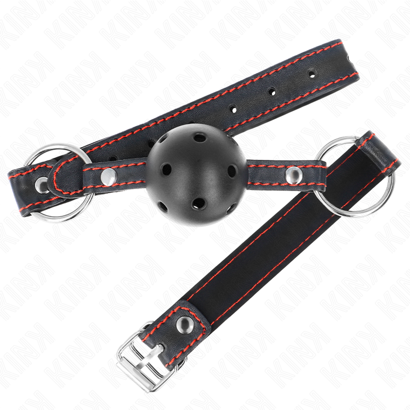 KINK - MORDAZA DE BOLA 4.5 CM NEGRA DURA HUECA MODELO 2 65 x 2.5 CM KINK COLLAR & GAG