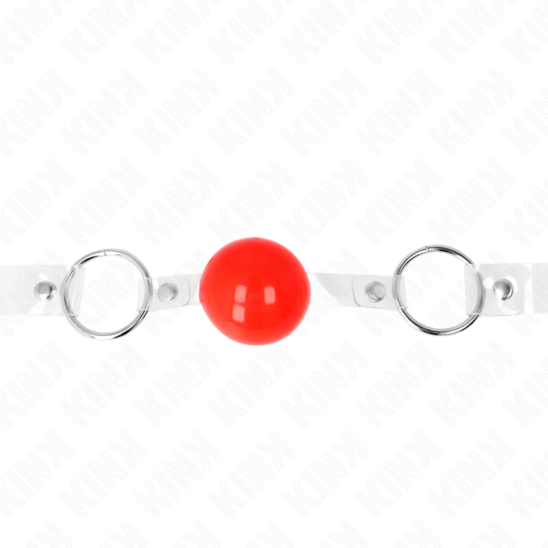 KINK - MORDAZA DE BOLA ROJA DE PVC TRANSPARENTE AJUSTABLE KINK COLLAR & GAG