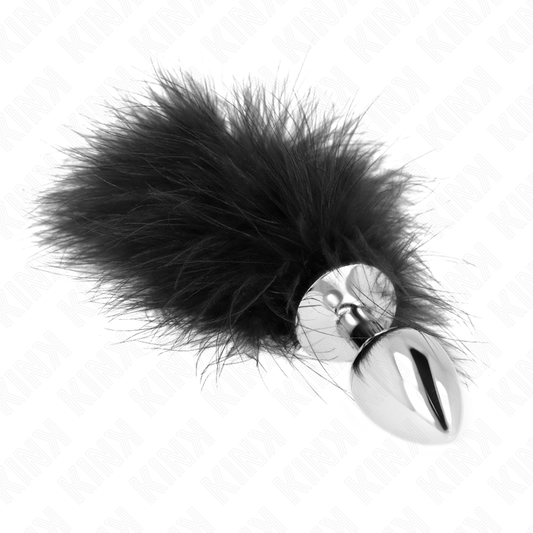 KINK - PLUG ANAL 11 x 7 CM ACERO INOXIDABLE CON PLUMA 11 CM KINK PLEASURE PLUGS
