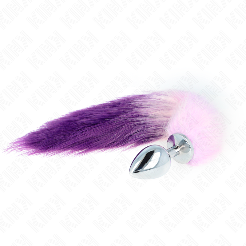 KINK - PLUG ANAL TALLA L 10 X 4 CM CON COLA SINTÉTICA 40 CM VIOLETA KINK PLEASURE PLUGS
