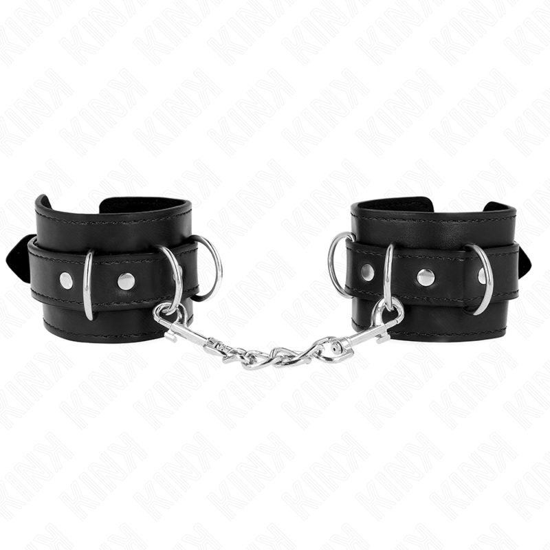 KINK - MUÑEQUERAS CON 3 ANILLAS EN D AJUSTABLE NEGRO 17.5-25 CM X 6 CM KINK WRIST RESTRAINT
