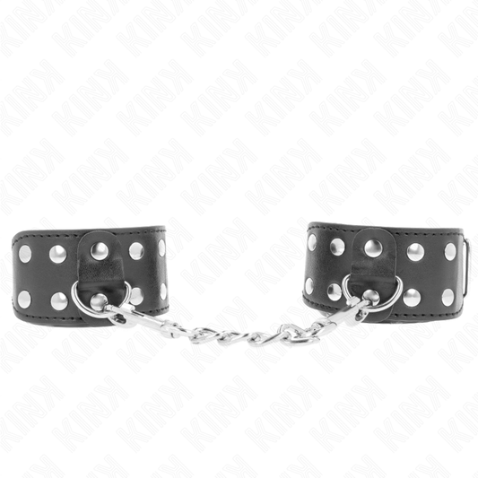 KINK - MUÑEQUERAS CON DOBLE LÍNEA DE TACHUELAS AJUSTABLE NEGRO KINK WRIST RESTRAINT