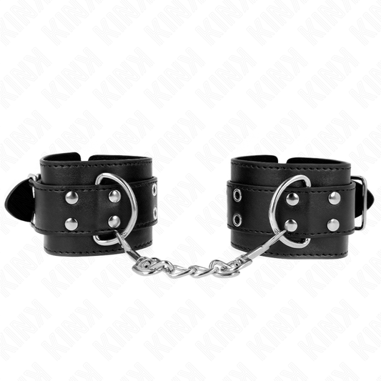 KINK - MUÑEQUERAS CON DOBLE LÍNEA DE TACHUELAS NEGRO AUSTABLE 19-26 CM KINK WRIST RESTRAINT