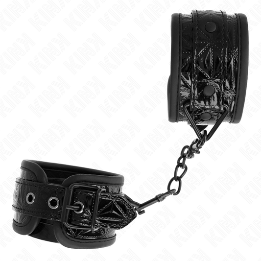 KINK - MUÑEQUERAS CON PATRÓN DE DIAMANTES NEGRO AJUSTABLE 17-26 CM X 5.5 CM KINK WRIST RESTRAINT