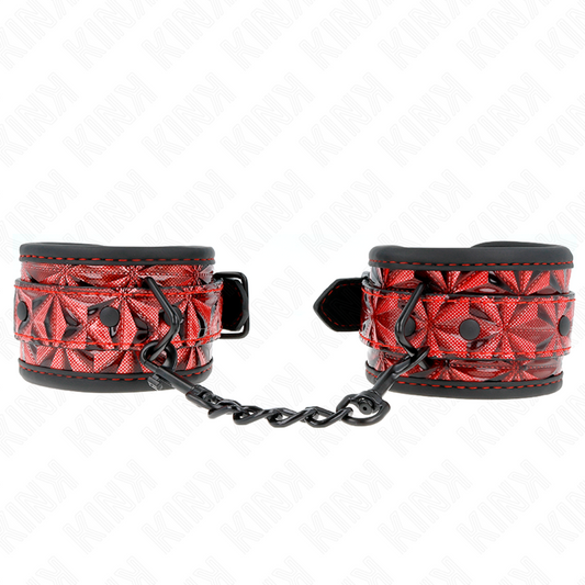 KINK - MUÑEQUERAS CON PATRÓN DE DIAMANTES ROJO OSCURO AJUSTABLE 17-26 CM X 5.5 CM KINK WRIST RESTRAINT