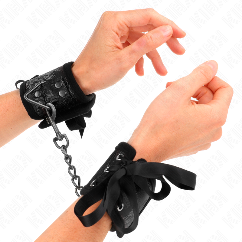 KINK - MUÑEQUERAS DISEÑO ESCÁNDALO NEGRO DETALLE LAZO 24.5 CM X 6.5 CM KINK WRIST RESTRAINT
