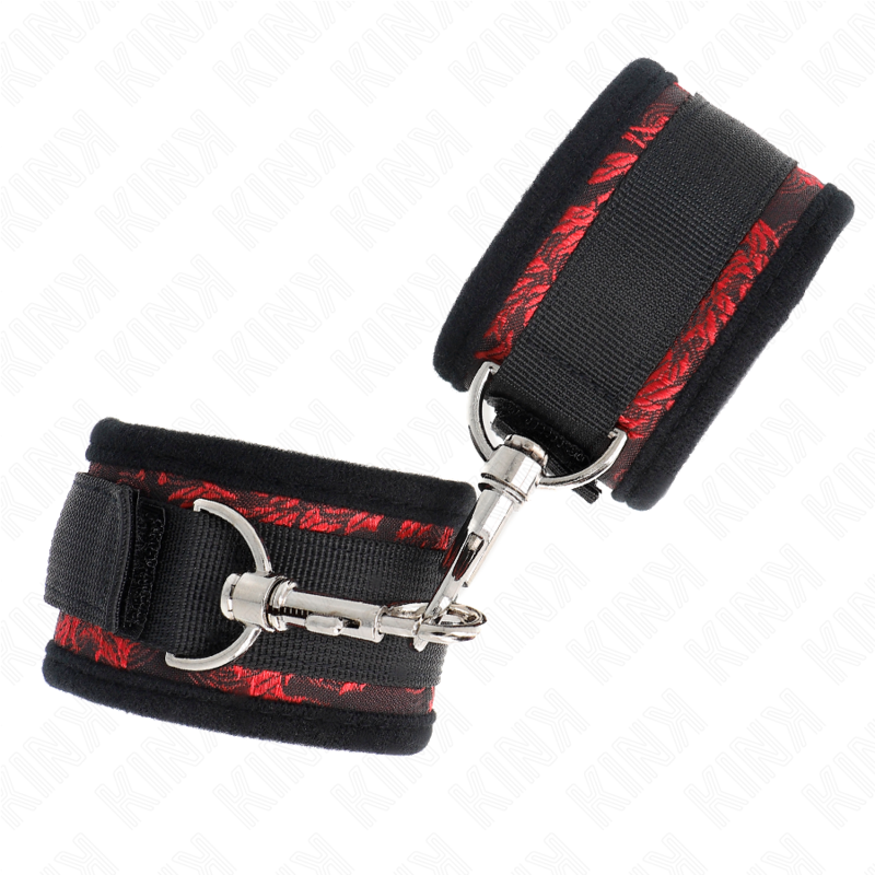 KINK - MUÑEQUERAS DISEÑO ESCÁNDALO ROJO-NEGRO KINK WRIST RESTRAINT