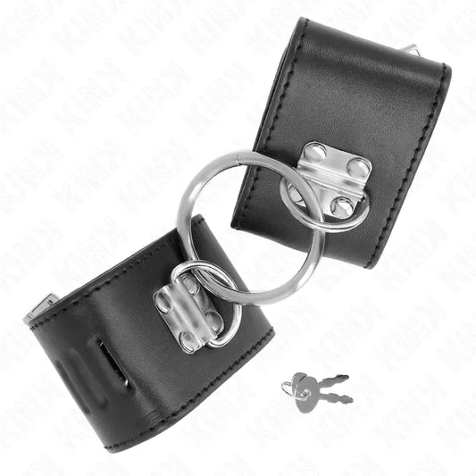 KINK - MUÑEQUERAS FIJAS CON ANILLA Y CIERRE CANDADO NEGRO AJUSTABLE 16-23 CM X 5.5 CM KINK WRIST RESTRAINT