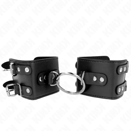 KINK - MUÑEQUERAS FIJAS CON ANILLA Y TACHUELAS NEGRO AJUSTABLE 17-22 CM X 6.5 CM KINK WRIST RESTRAINT