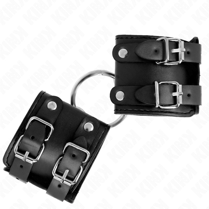 KINK - MUÑEQUERAS FIJAS CON ANILLA Y TACHUELAS NEGRO AJUSTABLE 17-22 CM X 6.5 CM KINK WRIST RESTRAINT