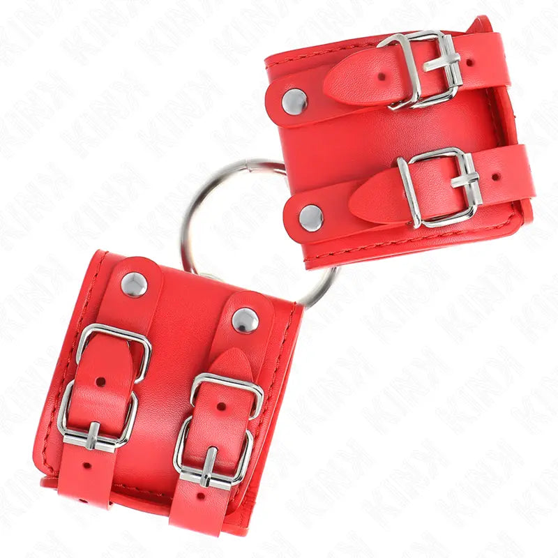 KINK - MUÑEQUERAS FIJAS CON ANILLA Y TACHUELAS ROJO AJUSTABLE 17-22 CM X 6.5 CM KINK WRIST RESTRAINT