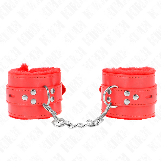 KINK - MUÑEQUERAS FORRADAS CON AGUJEROS CUADRADOS ROJO Y CORREA ROJO AJUSTABLE 17-29 CM X 6 CM KINK WRIST RESTRAINT