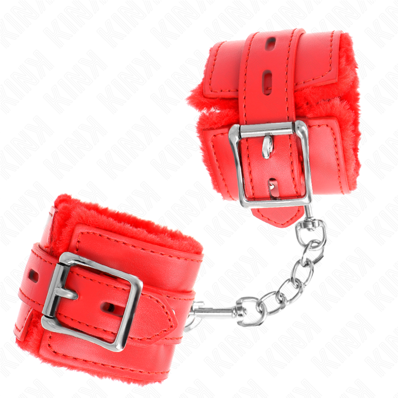 KINK - MUÑEQUERAS FORRADAS CON AGUJEROS CUADRADOS ROJO Y CORREA ROJO AJUSTABLE 17-29 CM X 6 CM KINK WRIST RESTRAINT