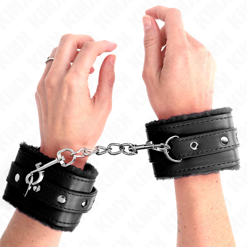KINK - MUÑEQUERAS FORRADAS PREMIUM NEGRO CON CORREA NEGRO AJUSTABLE 17-29 CM X 6 CM KINK WRIST RESTRAINT