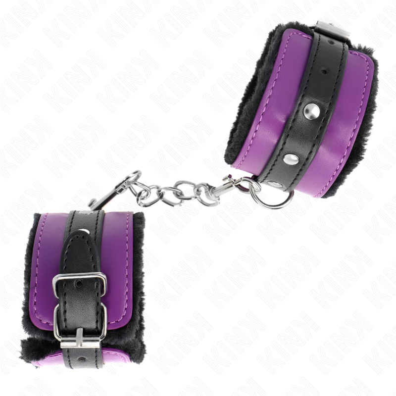 KINK - MUÑEQUERAS FORRADAS PREMIUM NEGRO CON CORREA VIOLETA / NEGRO AJUSTABLE 17-29 CM X 6 CM KINK WRIST RESTRAINT