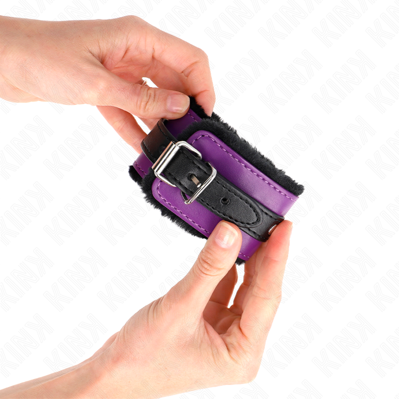 KINK - MUÑEQUERAS FORRADAS PREMIUM NEGRO CON CORREA VIOLETA / NEGRO AJUSTABLE 17-29 CM X 6 CM KINK WRIST RESTRAINT