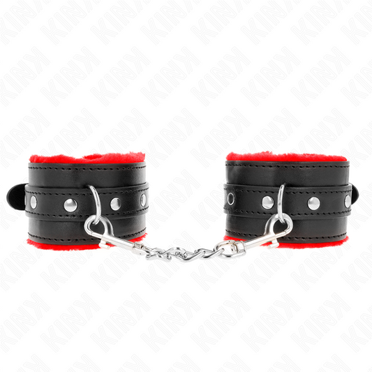 KINK - MUÑEQUERAS FORRADAS PREMIUM ROJO CON CORREA NEGRO AJUSTABLE 17-29 CM X 6 CM KINK WRIST RESTRAINT